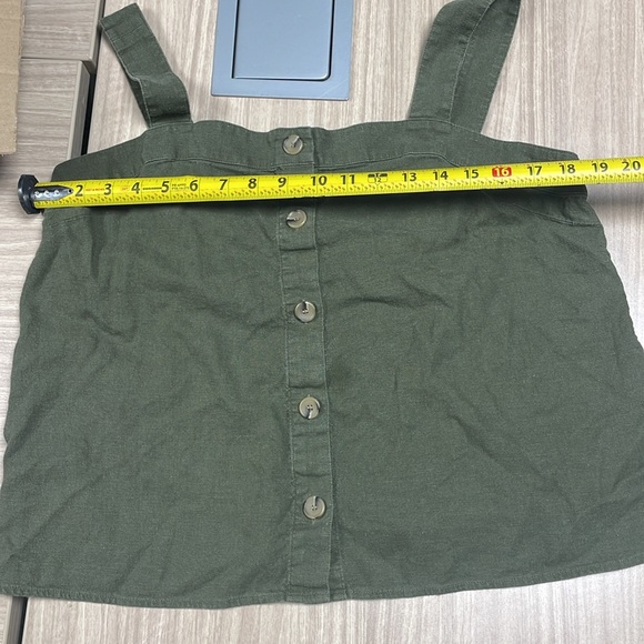 J.Crew Linen Cotton Button Front Tank Top Green Large - Picture 4 of 6